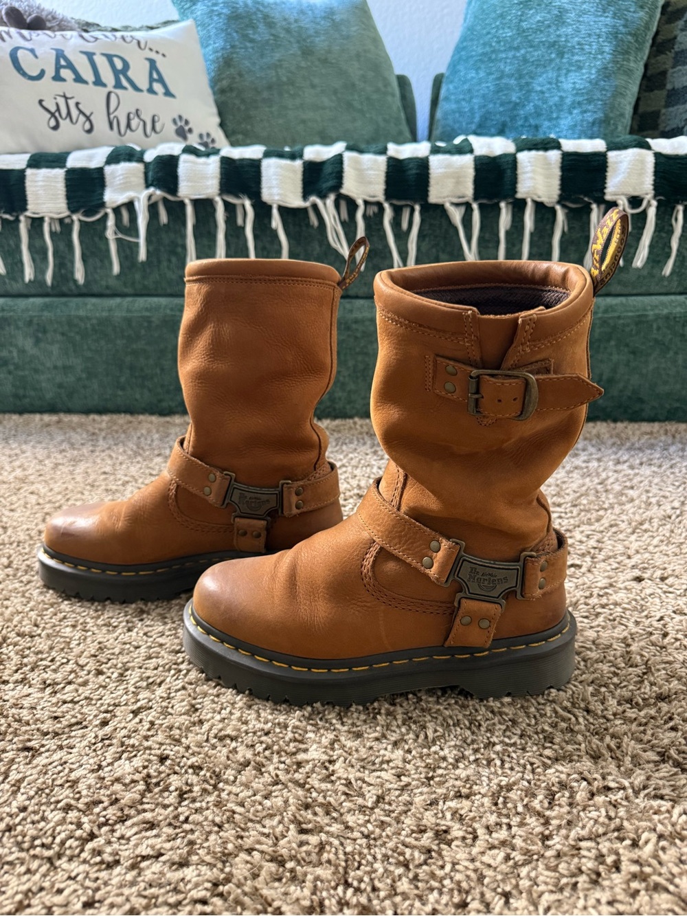 Dr. Martens Anistone Hi Biker Boot - Saddle Brown - Women’s Size 7, Men’s Size 6